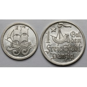 Freie Stadt Danzig, 1/2 und 1 Gulden 1923 (2Stück)