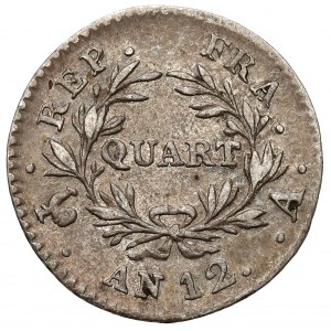 Francja, Napoleon I, 1/4 franka (quart) AN 12 (1803)