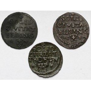 August III Sas, Elbląg and Toruń shells 1761-1763 - set (3pcs)