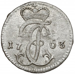 Courland, Ernest Jan Biron, Mitawa penny 1763 - monogram
