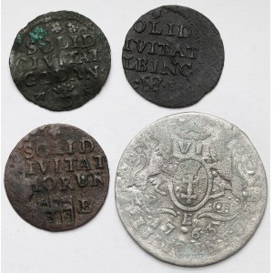 Augustus III Saxon, Sixpence and shillings - sada (4ks)