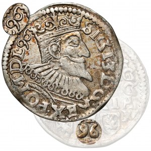 Zygmunt III Waza, Trojak Poznań 1596 - 2x data - B.RZADKI