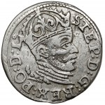 Stefan Batory, Trojak Riga 1585 - tropfenförmige Schulterklappen - TRI