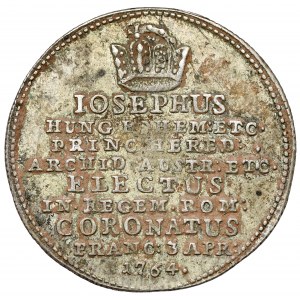 Rakúsko, Jozef II., korunovačný žetón 1764 (ø21 mm) - na cisára Svätej ríše rímskej