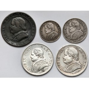 Vatikán, 1 solid - 1 lira 1866-1868 (5ks)