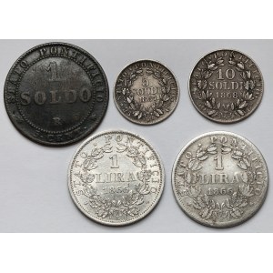 Vatican, 1 solid - 1 lira 1866-1868 (5pcs)