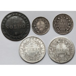 Watykan, 1 solid - 1 lira 1866-1868 (5szt)