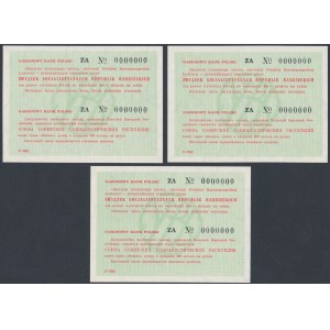 NBP transit voucher for the USSR, 450 zloty - MODEL - set (3pcs)