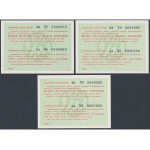 NBP transit voucher for the USSR, 450 zloty - MODEL - set (3pcs)
