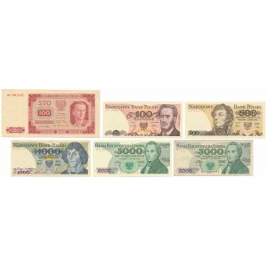 Sada polských bankovek z let 1948-1988 (6ks)