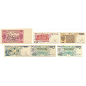 Zestaw banknotów polskich z lat 1948-1988 (6szt)