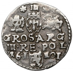 Sigismund III. Vasa, Trojak Lublin 1601 - Datum und IF in Linie - B.RZADKI
