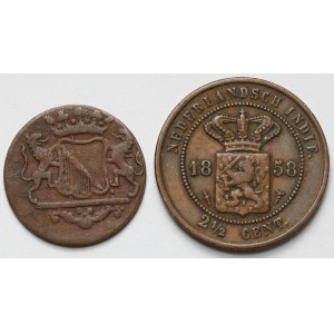 Netherlands, Duit 1790 i 2-1/2 cents 1858 (2pcs)
