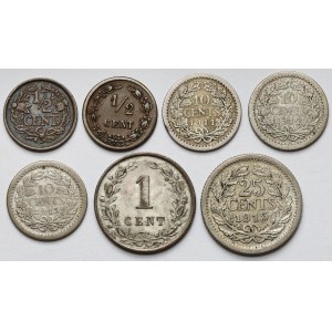 Niderlandy, 1/2 - 25 centów 1884-1915 (6szt)