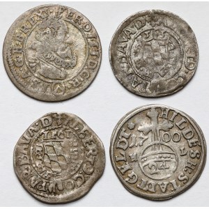 Německo, Rakousko, 2-3 krajcary a 1/24 tolaru 1561-1700 (4ks)