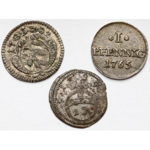 Nemecko, malé nominály 1724-1782 - sada (3ks)