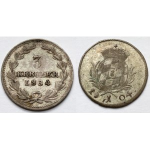 Germany, Bavaria, Krajcar 1804 and Baden 3 Krajcar 1834 (2pc)