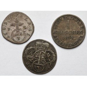 Německo, drobné bankovky 1757-1858 - sada (3ks)