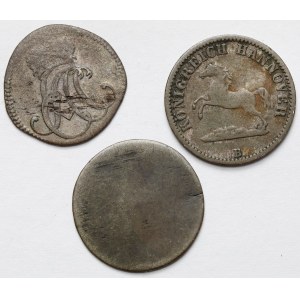 Nemecko, malé nominály 1757-1858 - sada (3ks)