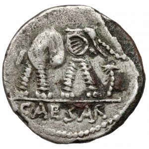 Republik, Julius Caesar (49-48 v. Chr.) Denar Subaeratus - Elefant