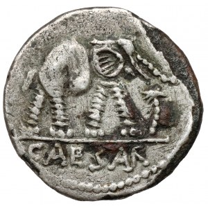 Republika, Julius Caesar (49-48 př. n. l.) Denar Subaeratus - Slon