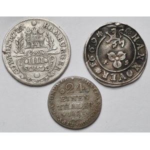 Germany, Hamburg set, Schaumburg and coin converted into a medallion (3pcs)