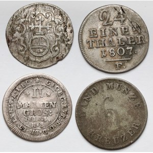 Německo, nízké nominální hodnoty 1629-1834 - sada (4ks)