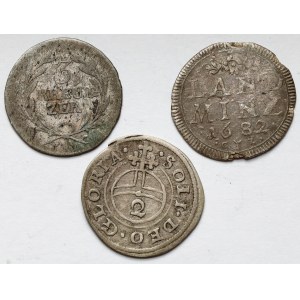 Německo, nízké nominální hodnoty 1682-1817 - sada (3ks)
