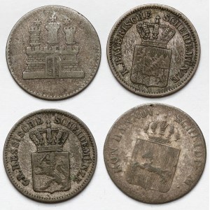 Nemecko, malé nominálne hodnoty 1835-1862 - sada (4ks)