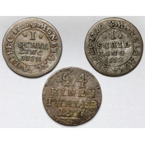 Nemecko, šilingy a 1/24 toliarov 1727-1807 - sada (3ks)