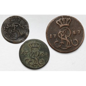 Poniatowski - Gdańsk shell, half-penny and penny (3pc)
