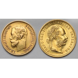 Rusko a Rakousko, 5 rublů 1900 a dukát 1915 (NB) - sada (2ks)