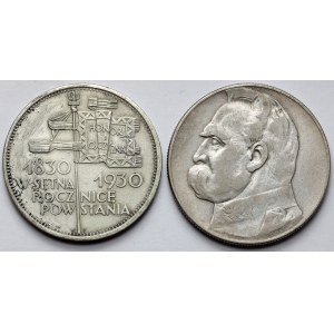Sztandar i Piłsudski, 5 i 10 złotych 1930-1934 (2szt)