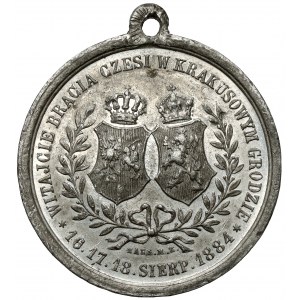 Medal, Souvenir of the Stay of the Czech Society of Gym. SOKOL in Cracow 1884 - zinc