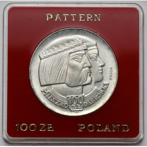 Muster SILVER 100 gold 1966 Mieszko und Dąbrówka - Köpfe