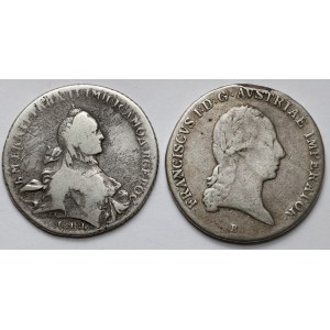 Russia and Austria, Catherine II Ruble and 1815 Thaler (2pc)