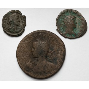 Římská říše, antoninián, follis a provinční bronz - sada (3ks)