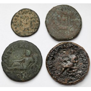 Römisches Reich, Dupondius, Antoninian und Provinzial Bronze - Set (4tlg.)