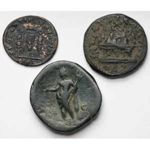 Roman Empire, Sesterc, Follis and Provincial Bronze - set (3pcs)