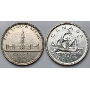 Kanada, Dolar 1939-1949 - zestaw (2szt)