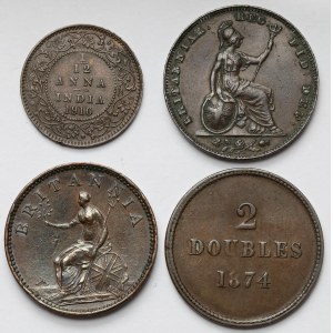 Velká Británie a kolonie, Drobné bankovky 1806-1910 - sada (4ks)