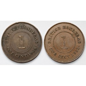 Wielka Brytania / Honduras, 1 cent 1909-1911 - zestaw (2szt)