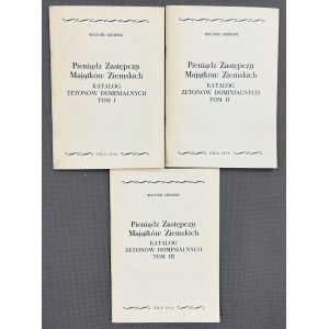 Náhradní peníze pozemkového panství, katalog panských žetonů I.-III. díl, Sikorski (3ks)