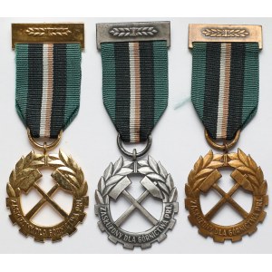 PRL, Medal Zasłużony dla Górnictwa - zestaw (3szt)
