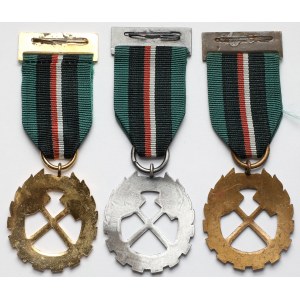 PRL, Medal of Merit for Mining - set (3pcs)