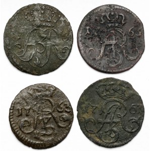 Augustus III Saxon, Shells of Torun and Elblag 1760-1763 (4pc)