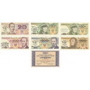 PRL banknotes with prints + Air Defense Voucher (7pcs)