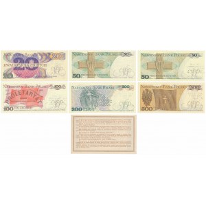 Tlačené bankovky PRL + poukaz na protivzdušnú obranu (7 ks)