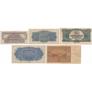 Zestaw banknotów polskich z lat 1944-1946 (5szt)