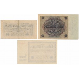 Niemcy, Berlin - zestaw banknotów z lat 1923 (3szt)
